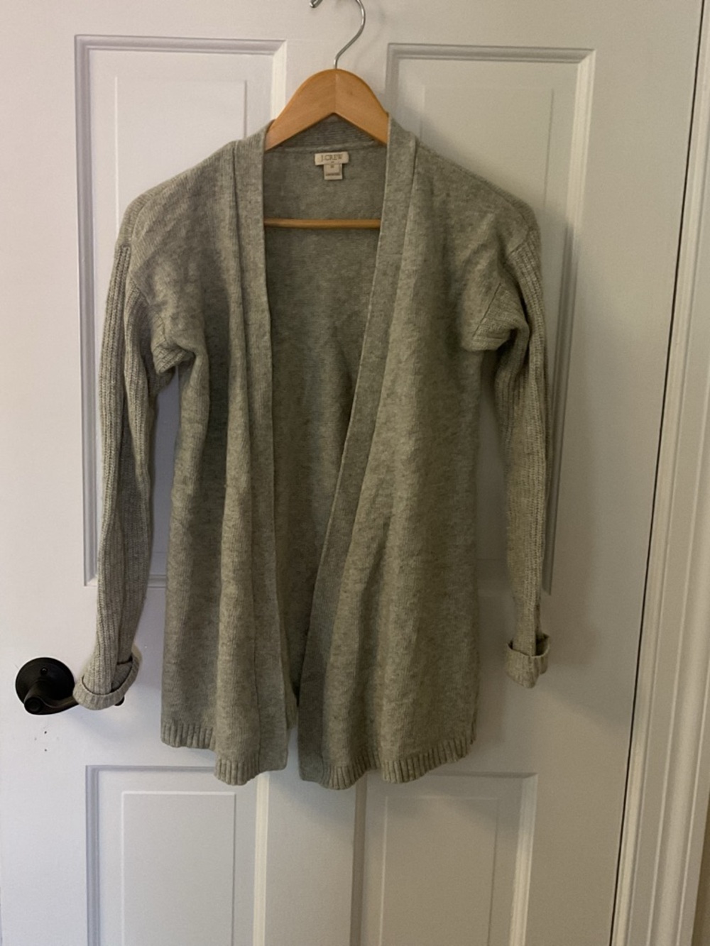 Grey Open Front Cardigan